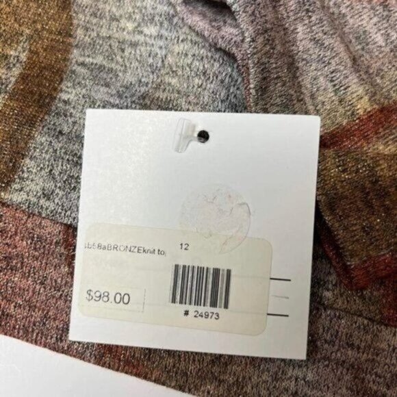 SARA & Co Bronze Rust Glitter Top Size 12 - Picture 6 of 7